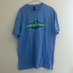 Blue 90s Midcentury Oversized Band T Shirt HFS Festival